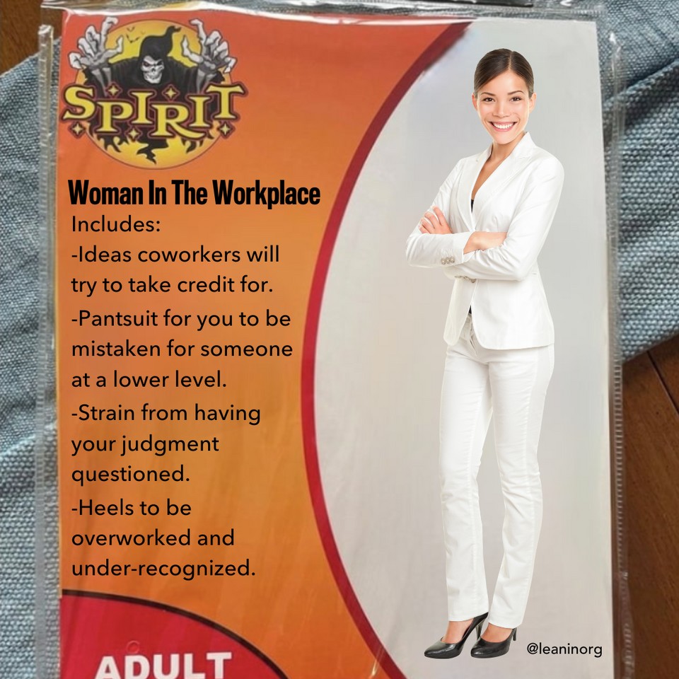 LeanInOrg's tweet photo. Re-sharing this oldie but goodie from last year's #SpiritHalloween trend, when we reimagined everyday people as Halloween costumes. Here is what we’d imagine a #WomenInTheWorkplace costume would look like. ⁠
⁠
What are you dressing up as this #Halloween? ⁠ https://t.co/eow7TZydYH