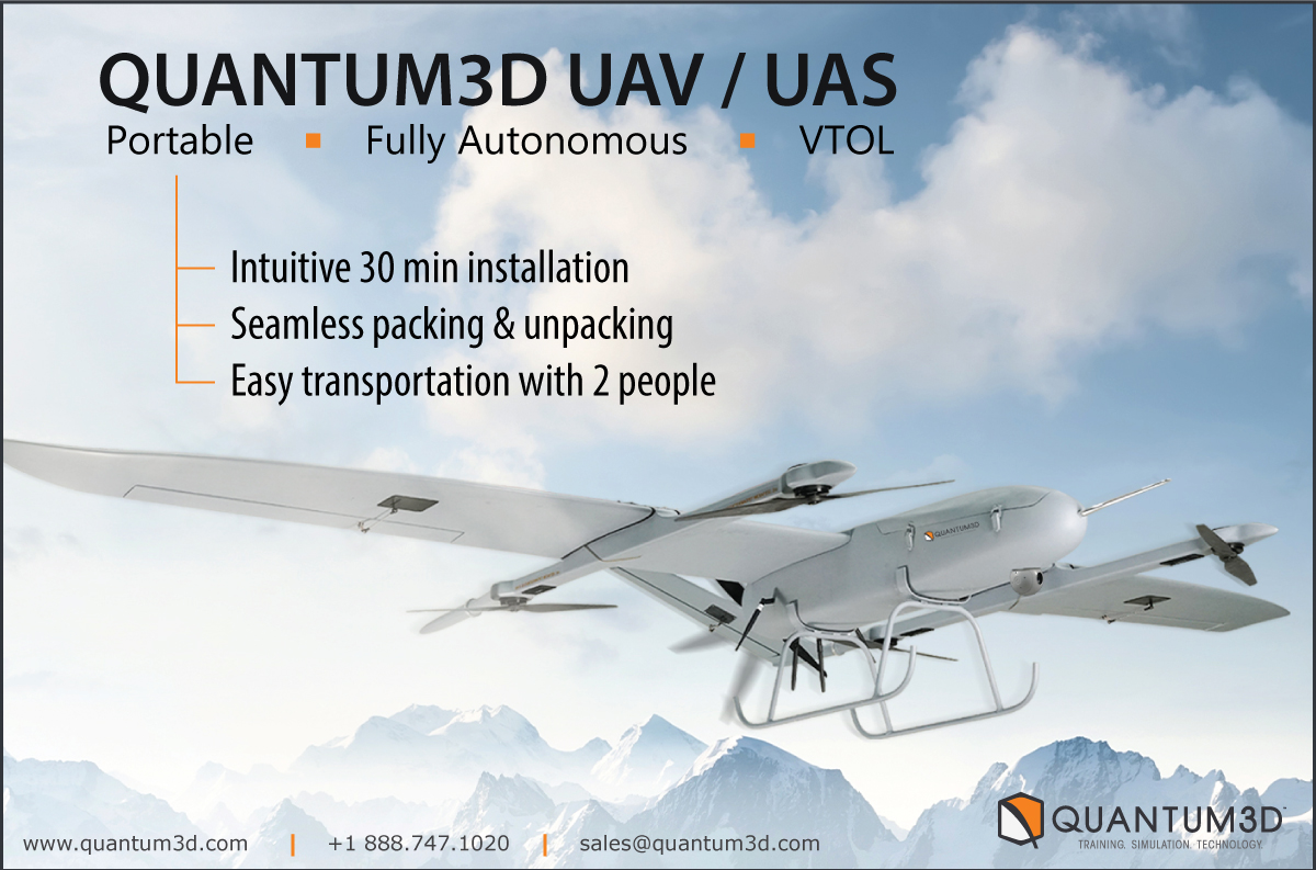 Quantum3D's tweet photo. Quantum3D's state-of-the-art UAV is a fixed-wing sub-cloud autonomous aircraft that has many powerful features and benefits.
Check out Quantum3D's UAV page to learn more about it. https://t.co/pM25koeZBx
#UAV #QUAV #Quantum3D #vtol #UAS #unmannedvehicles https://t.co/82cDArVr9B