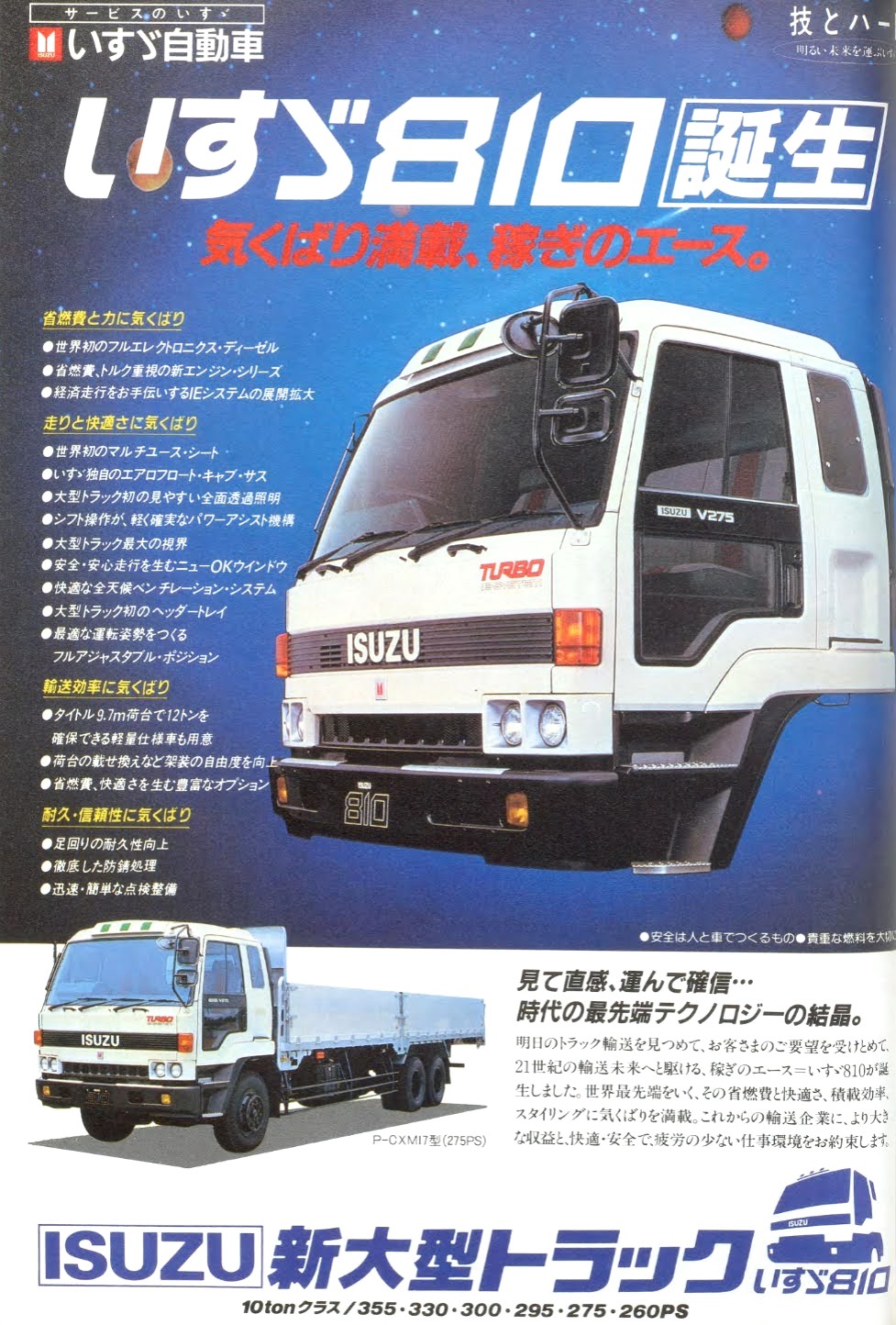 いすゞ　セールスマン　ハンドブック　トラック TLV-N347a いすゞ 810EX トラクタヘッド (紺) (ミニカー