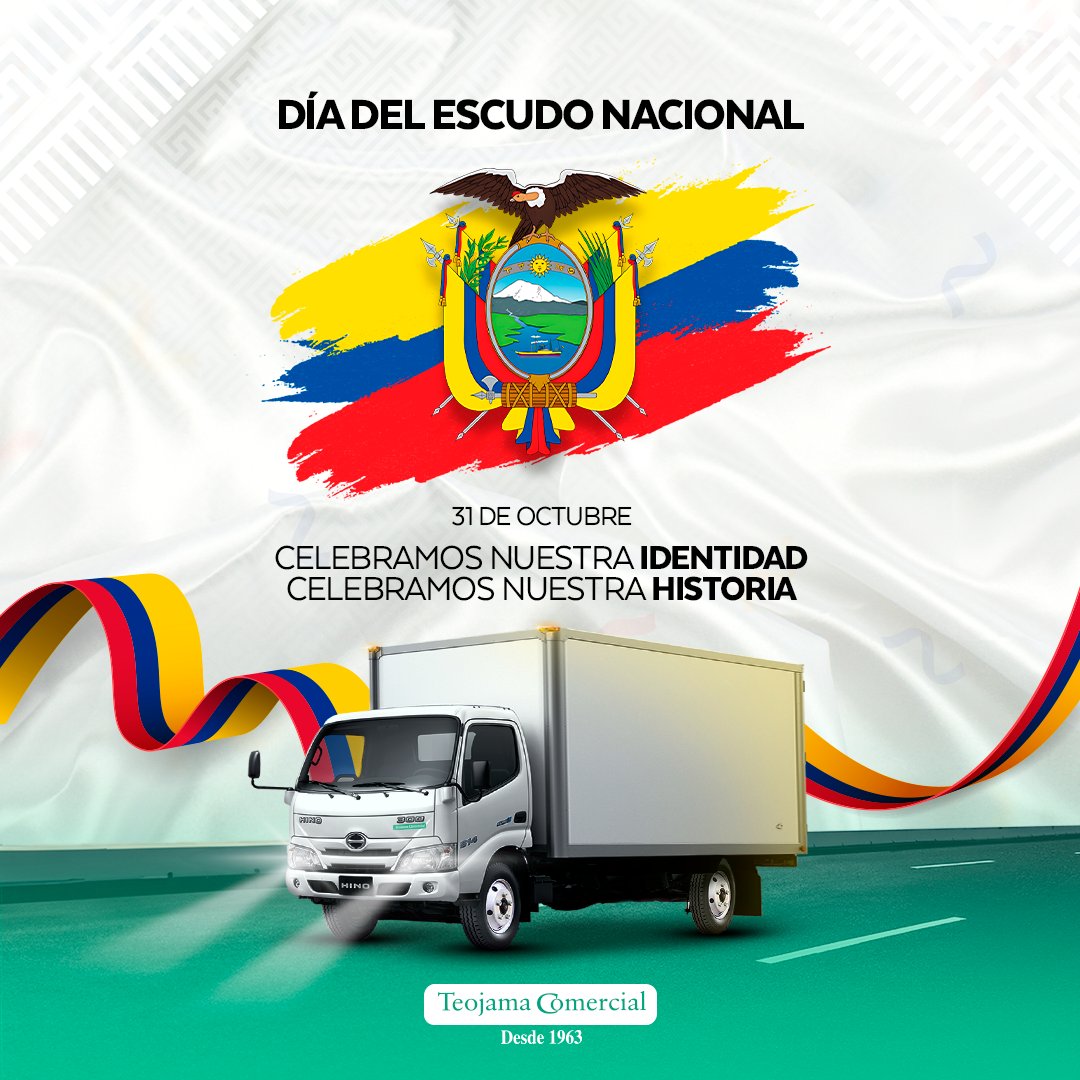 En el Día del Escudo de Ecuador, Teojama Comercial rinde homenaje a la fortaleza y la determinación de nuestro país. 💛💙❤️
Un escudo que simboliza nuestra unidad y resiliencia en el camino hacia el progreso.  🙌🏻

#TeojamaComercial #Camiones #Transporte #Ecuador #diadelescudo