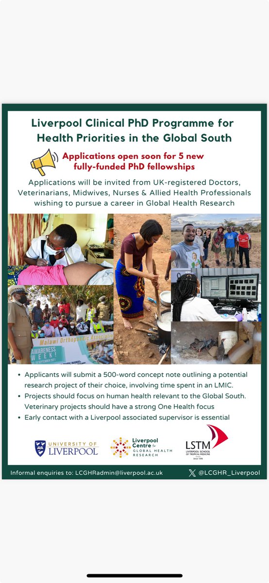 PhD Opportunity for motivated healthcare professionals with a Global Health Interest - see below for further details ⁦@PrimeTrainees⁩ ⁦@rcpch_trainees⁩ ⁦@NNAUK1⁩ #NICU #developingandapplyingresearch