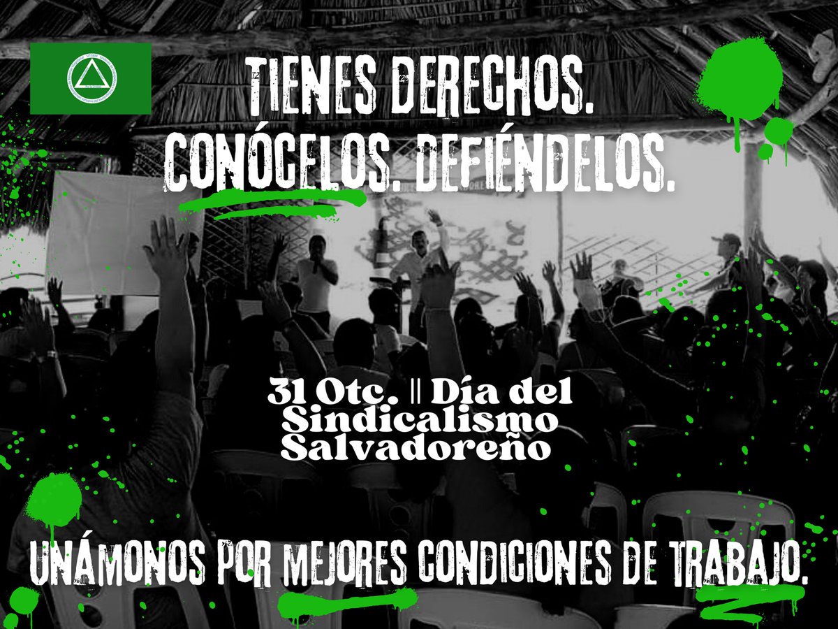 #JDSITISBM || 31 de Octubre: día del sindicalista salvadoreño. 💪🏽

¡¡¡Viva la clase trabajadora!!!