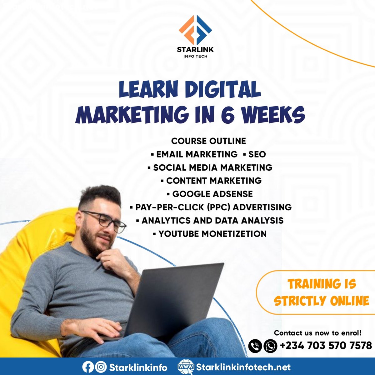 StarlinkInfo's tweet photo. Elevate your career as a Certified Digital Marketer! Join our upcoming cohort for in-depth training in SEO, social media, and more. Expert instructors, hands-on projects, and industry-recognized certification. DM us to secure your spot! 🌟 #DigitalMarketing #CertifiedMarketer https://t.co/ILKIsrPtdn