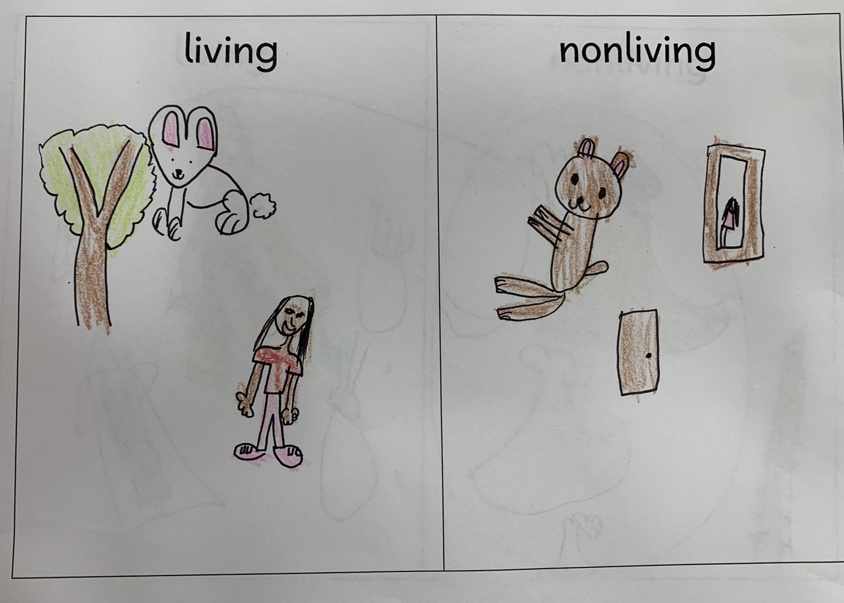 Today we read a book about things that are living and nonliving.  Then we drew pictures. <a href="/EphesusElem/">Ephesus Elementary</a> #livingandnonliving