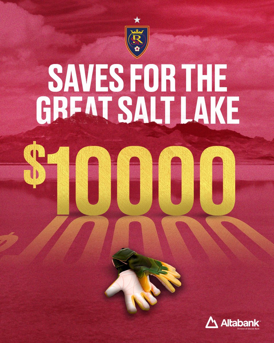 Real Salt Lake (@realsaltlake) on Twitter photo With 100 saves <a href="/AltabankUSA/">AltabankUSA</a> has reached a total of $10,000 for Save the Great Salt Lake ❤️ With 100 saves <a href="/AltabankUSA/">AltabankUSA</a> has reached a total of $10,000 for Save the Great Salt Lake ❤️