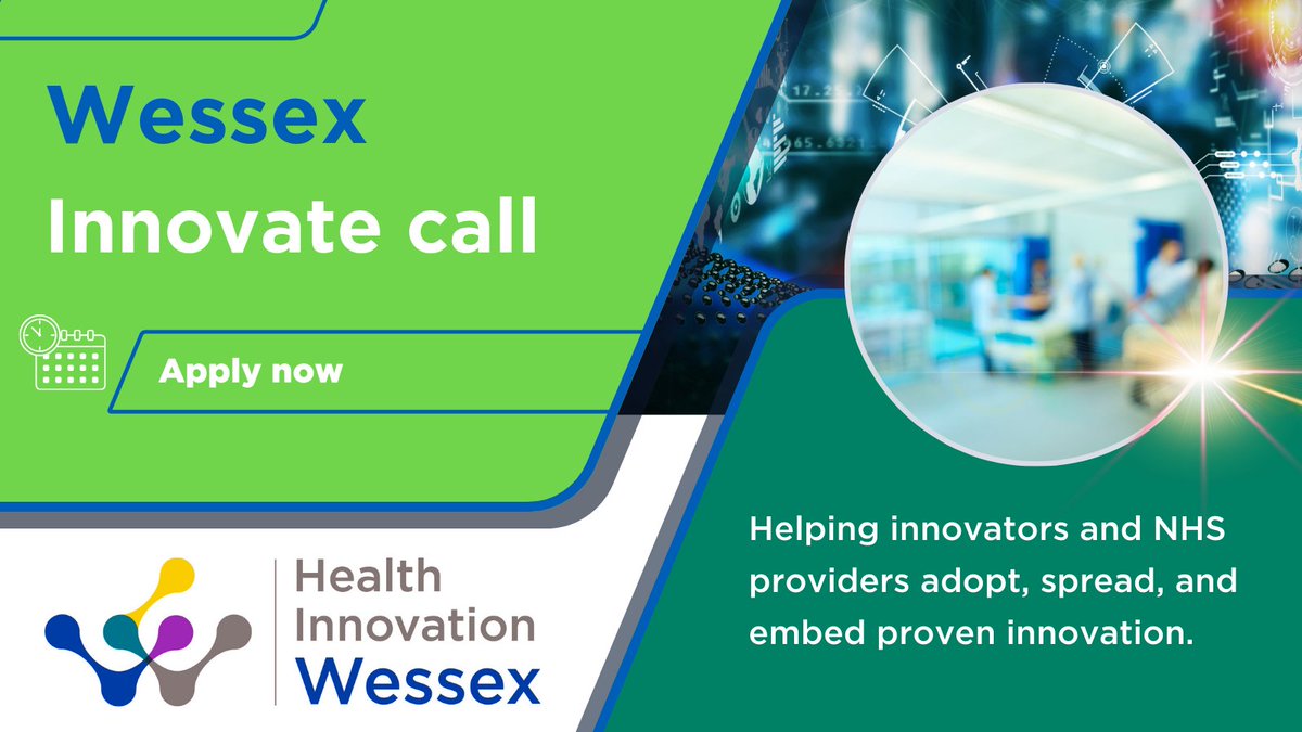 We’ve launched the Wessex Innovate call, awarding an #NHS provider &amp; their preferred #innovation supplier the opportunity to work with our expert team to support the deployment of an innovation in a healthcare setting. Find out more &amp; apply by 12pm on 27 November:
