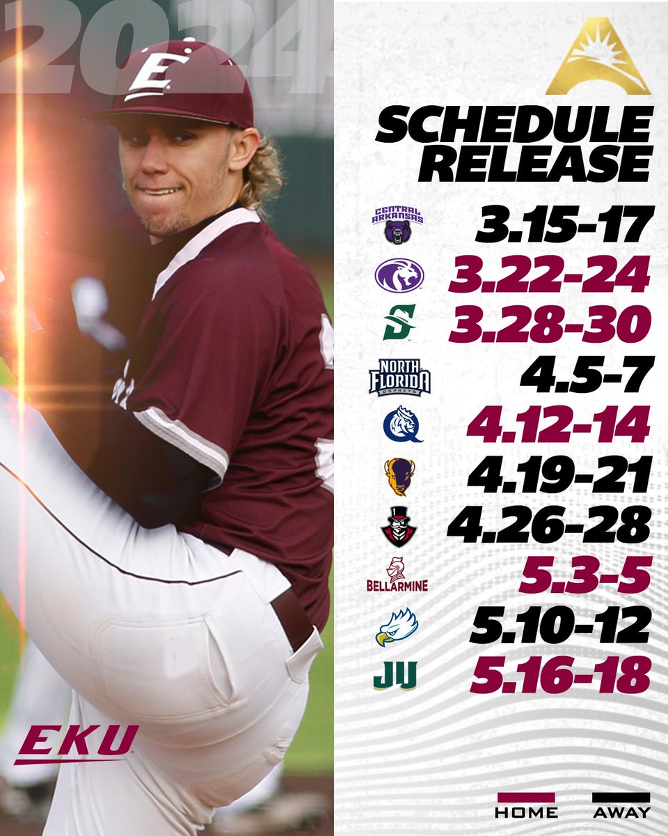 The stage is set for <a href="/EKUBaseball/">EKU Baseball</a> to make waves in the upcoming season‼️ Here's how league action plays out ⚾️👀🔽

📰 | asunsports.org/news/2023/10/2…

#ASUNBSB  | #GoBigE