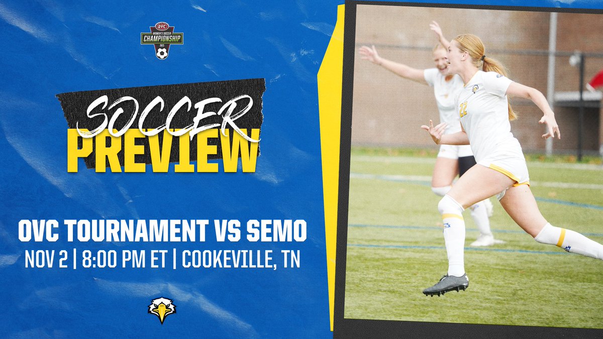 .<a href="/MSUEaglesSoccer/">Morehead State Soccer</a>'s <a href="/OVCSports/">Ohio Valley Conference</a> title quest begins Thursday night. The No. 2 Eagles face No. 7 SEMO in the tournament semifinals at 8 p.m. ET in Cookeville, Tenn.

Fans can watch live on ESPN+.

Story: bit.ly/3tTcLEm #SoarHigher