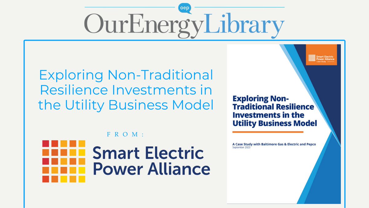 OurEnergyPolicy (@energydialogue) on Twitter photo This <a href="/SEPAPower/">Smart Electric Power Alliance (SEPA)</a> report focuses on enhancing grid investment decisions with an emphasis on resilience and equity.
Read: ourenergypolicy.org/resources/expl… This <a href="/SEPAPower/">Smart Electric Power Alliance (SEPA)</a> report focuses on enhancing grid investment decisions with an emphasis on resilience and equity.
Read: ourenergypolicy.org/resources/expl…