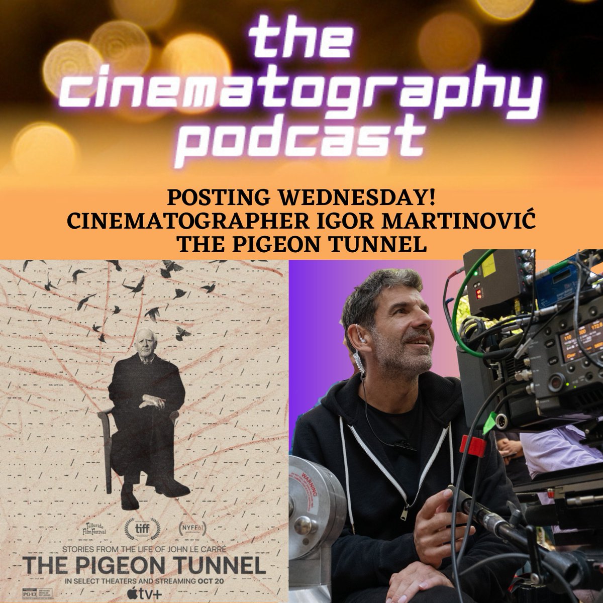 Posting tomorrow! Cinematographer #IgorMartinović on the #ErrolMorris documentary, #ThePigeonTunnel Don't miss it! @NeptuneSalad #Documentary #dp #dop #filmmaking #filmmaker #moviemaking #movies #film #cinematographer #cinematography #filmpodcast #cinematographypodcast