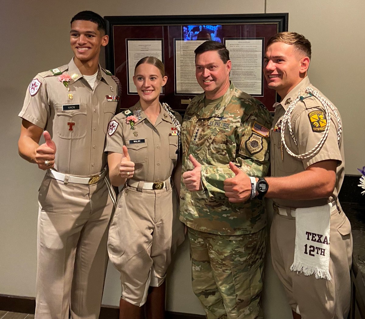 Honored to support @SpaceForceDoD @SpaceForceCSO during their visit to #Aggieland last week.  Appreciate the opportunity to showcase what @tamusystem, @relliscampus, @TAMUEngineering, @BushSchool and @AggieCorps are doing for the future of our nation.  #SempurSupra #PartnertoWin