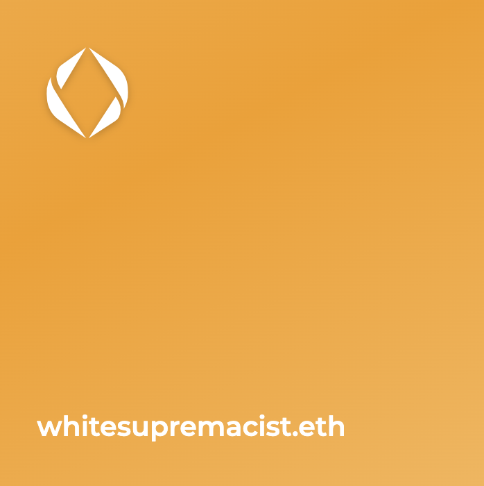 enswatch_'s tweet photo. whitesupremacist.eth

Available to register - $5

https://t.co/RcVxpSLRkB

#ENS #Domains #ENSwatch https://t.co/0T9AcwJeNA