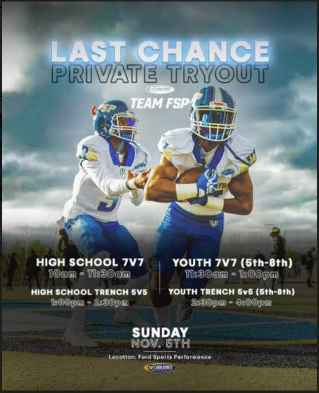 FSPKristen's tweet photo. A LAST CHANCE TRYOUT is happening! This is a private tryout so DM me for details. November 5th @ FSP! https://t.co/0M96A5ytFO