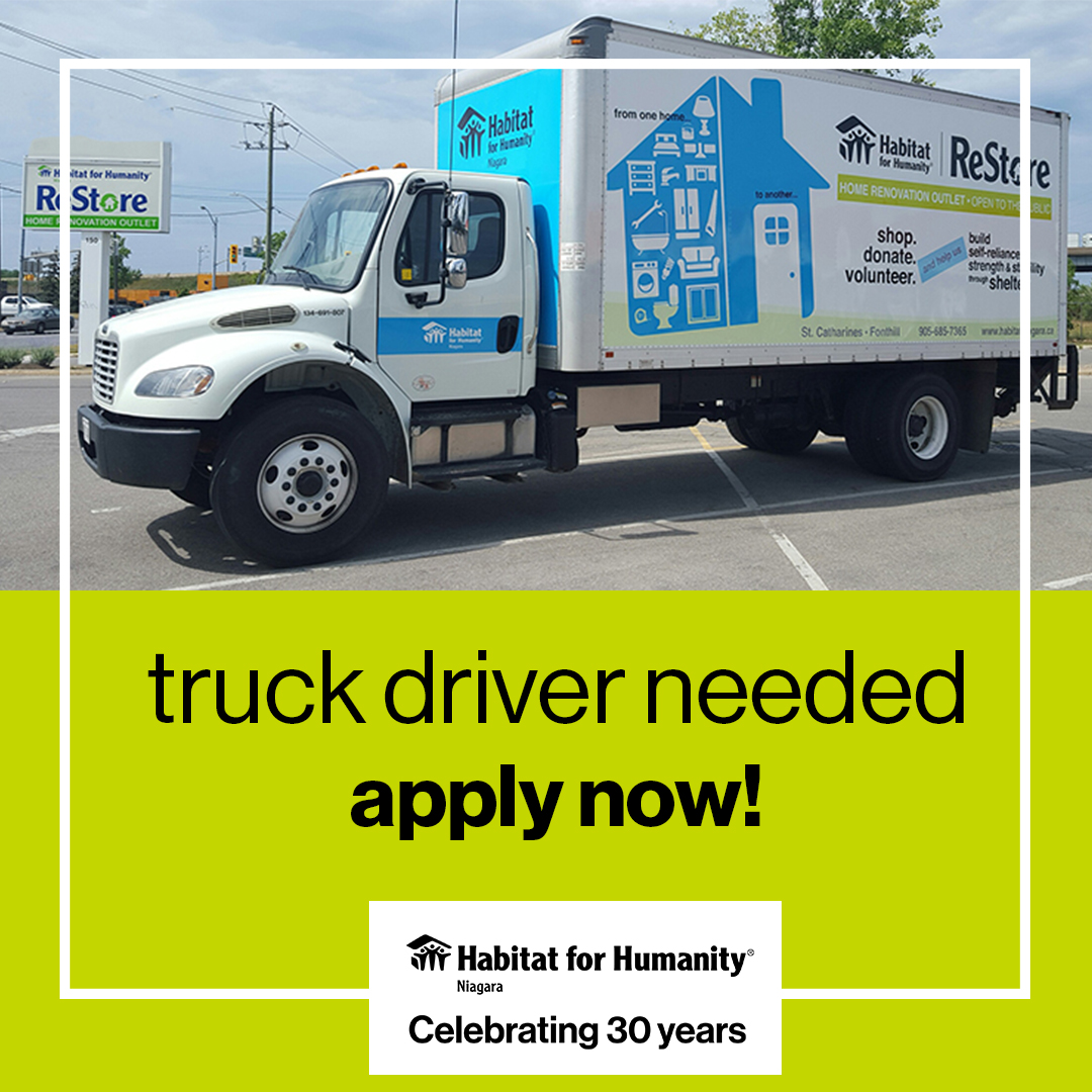 HabitatNiagara's tweet photo. We are looking for a Driver/Warehouse Associate for our Habitat Niagara ReStores !

If you (or someone you know) is interested, apply at the following link: https://t.co/k1eSX99Kiy https://t.co/oPOcvSFt2q