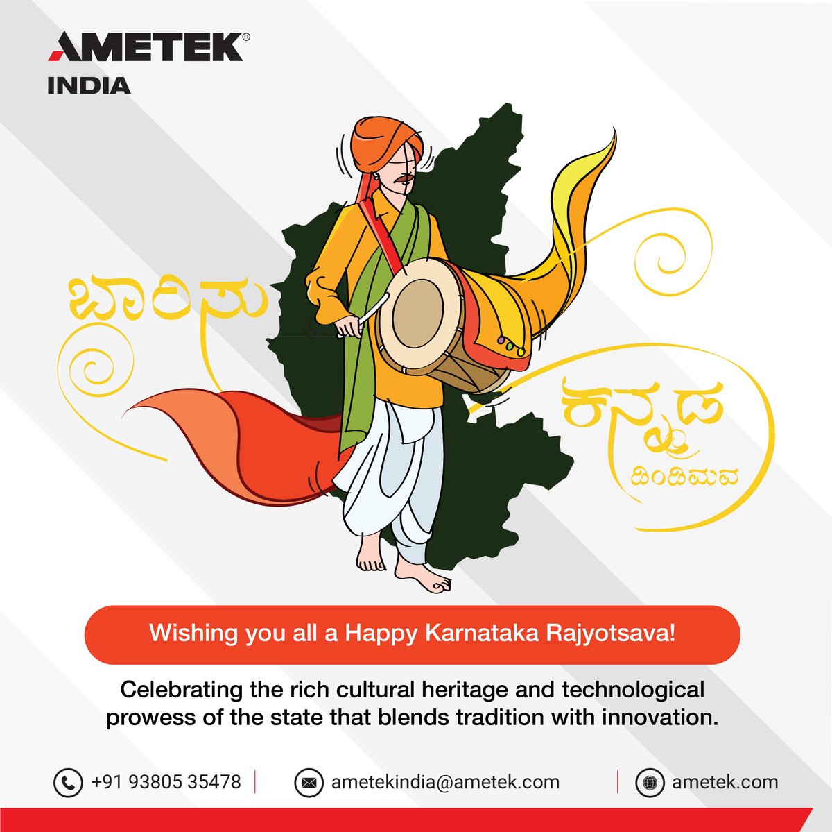 Freedom in mind, strength in words, pureness in our blood, pride in our souls, zeal in our hearts. Let's salute the spirit of Karnataka. 
Happy Rajyotsava Day!