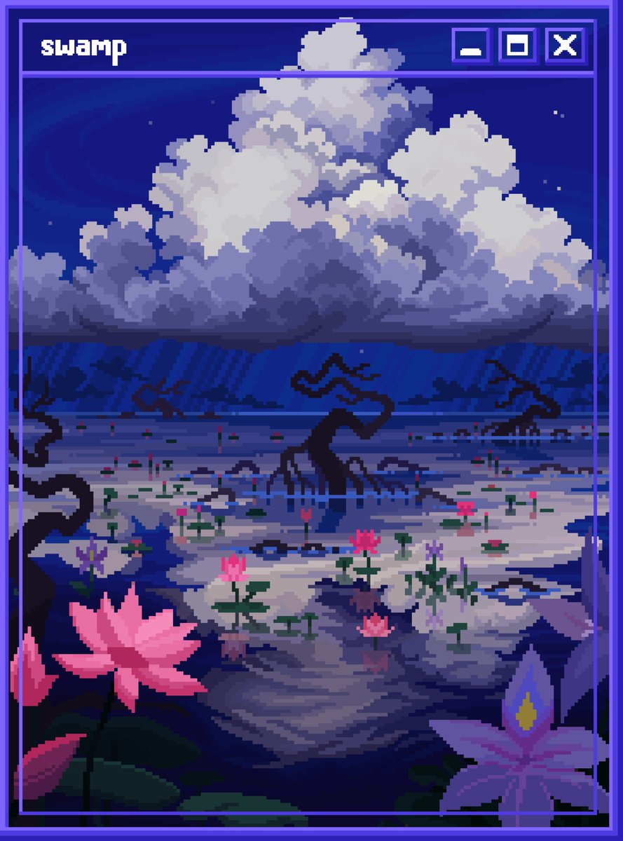 16pxl's tweet photo. swamps ive made for magic the gathering 🖤 https://t.co/aWYAapPhEk