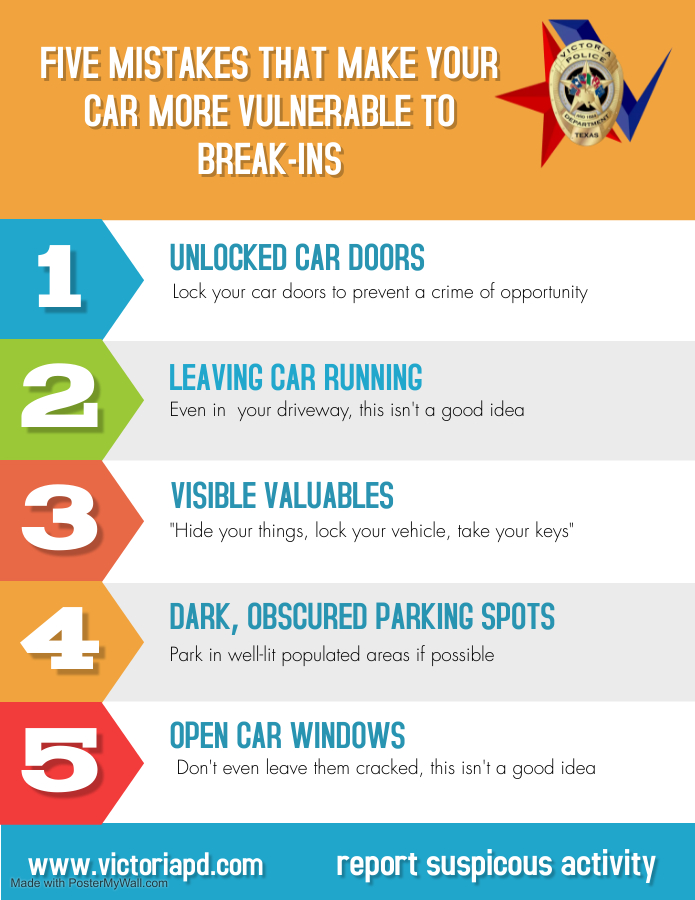It's on the verge of the big shopping season!!  The VPD Auto Theft Task Force would like to remind you to hide your things, lock your vehicle, and take your keys any time you park your vehicle!!
#locktakehide