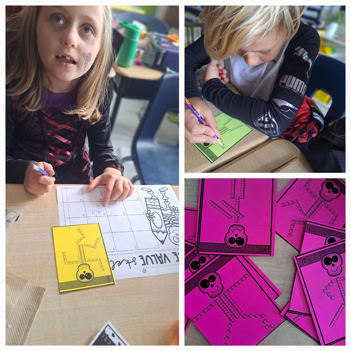 MmePilutti_LDSB's tweet photo. Spooky skeleton math reviewing base ten blocks! #writetheroom
In English, Ms.Tracey read a lovely book "Lila and the Crow" to the class. https://t.co/xbZdgoBsR6