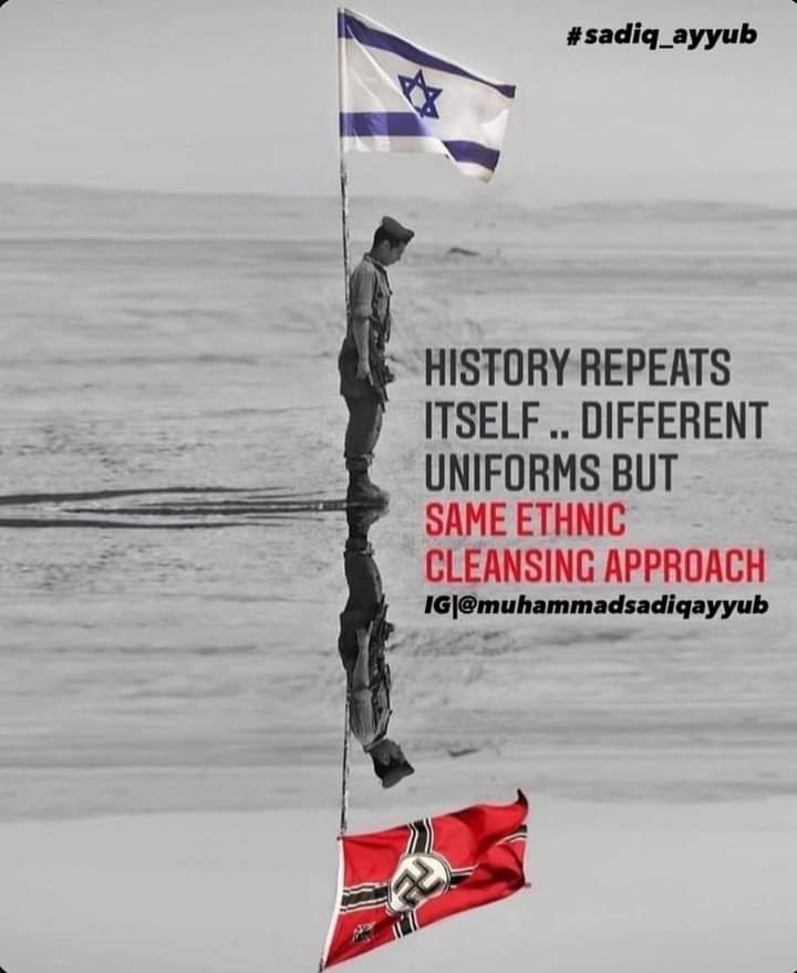 Apparently, Zionism and Nazism are two-side of a coin. 

#RealTerroristIsrael
#ApartheidIsrael