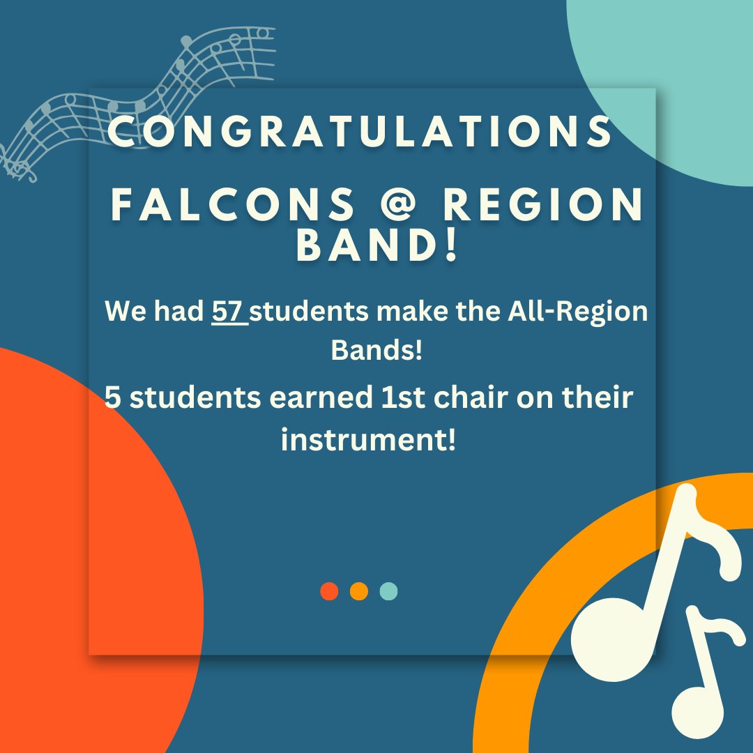 A big congratulations to our Falcons who participated in Region Band this past weekend! We are so proud of all of you!