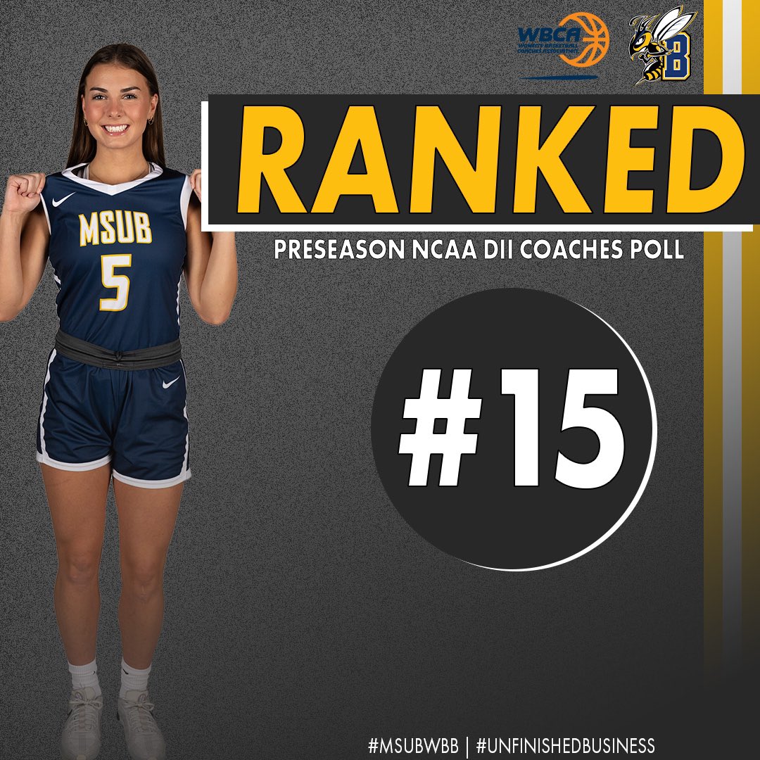 Say hello to number 1️⃣5️⃣ in the nation❗️

The Yellowjackets are ranked #15 in the WBCA Preseason Poll!

#MSUBWBB | #UnfinishedBusiness