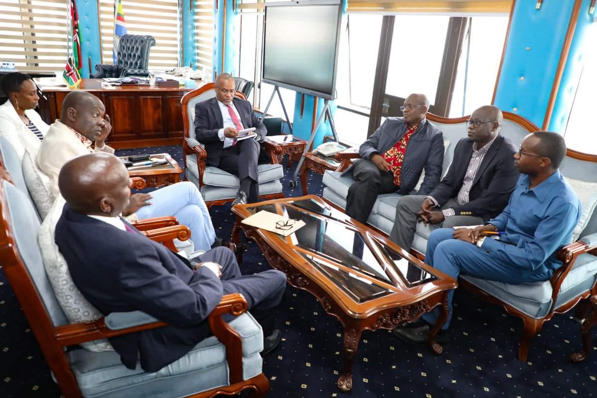 Held productive engagements with Cabinet Secretary for <a href="/MOWSI_KE/">Ministry of Water, Sanitation and Irrigation</a> <a href="/CS_Njeru/">Hon Zachariah Mwangi Njeru</a>, alongside MPs Protus Akuja (Loima) and Emathe Namuar (Turkana Central), in Maji House, Nairobi.