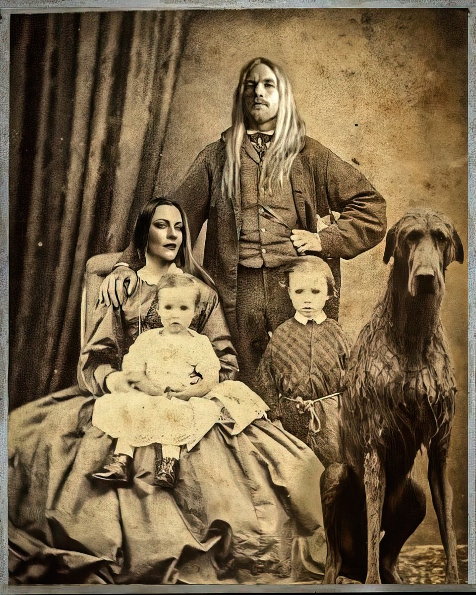Gather 'round for the spookiest family portrait ever! 🖤 It's all natural, we promise! 😂 Happy Halloween! 🎃👻 #Halloween