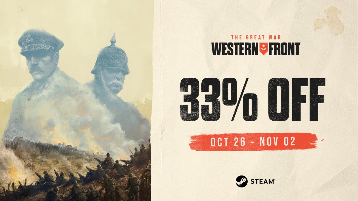 The Great War: Western Front is 33% off in the Frontier Halloween Steam sale!

🔗 store.steampowered.com/app/2109370/