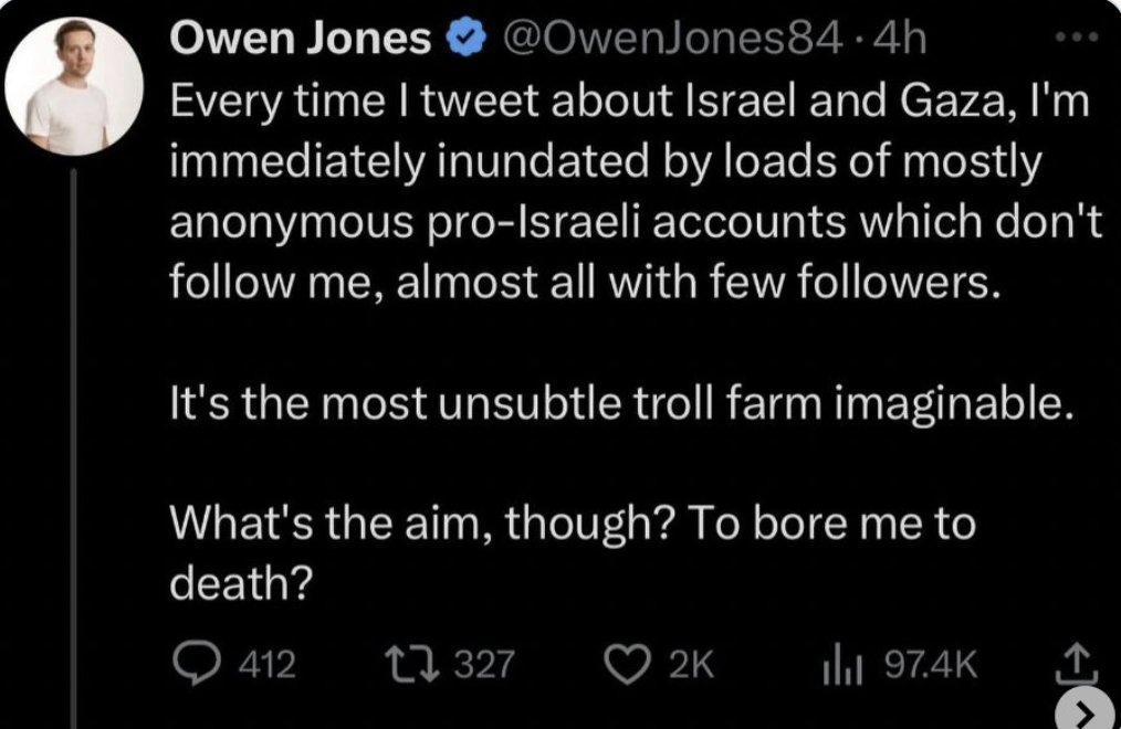 Never_Again2020's tweet photo. The reason he only sees accounts with no followers is because he's blocked most of X's Jewish accounts. He's blocked more Jews than George Galloway, and that's really saying something. https://t.co/pwO1hQd1pZ