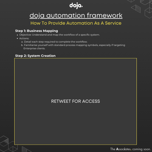 Do you want to learn to monetise AI &amp; Automation as a service? 🤖

Or maybe you want to understand how you should approach AI workflows in your own business?

1) Like + Retweet &amp; I'll send you the framework we're using to close £60,000 deals  🦾

2) Must be following <a href="/doja_dan/">Dan</a>