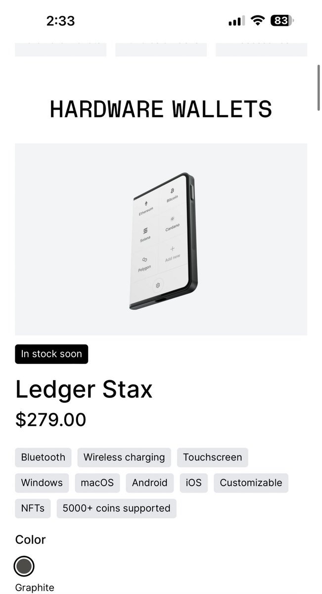 I’ll take an ipad-mini with the ledger app on it at this point. 

slowest slow rug of all time