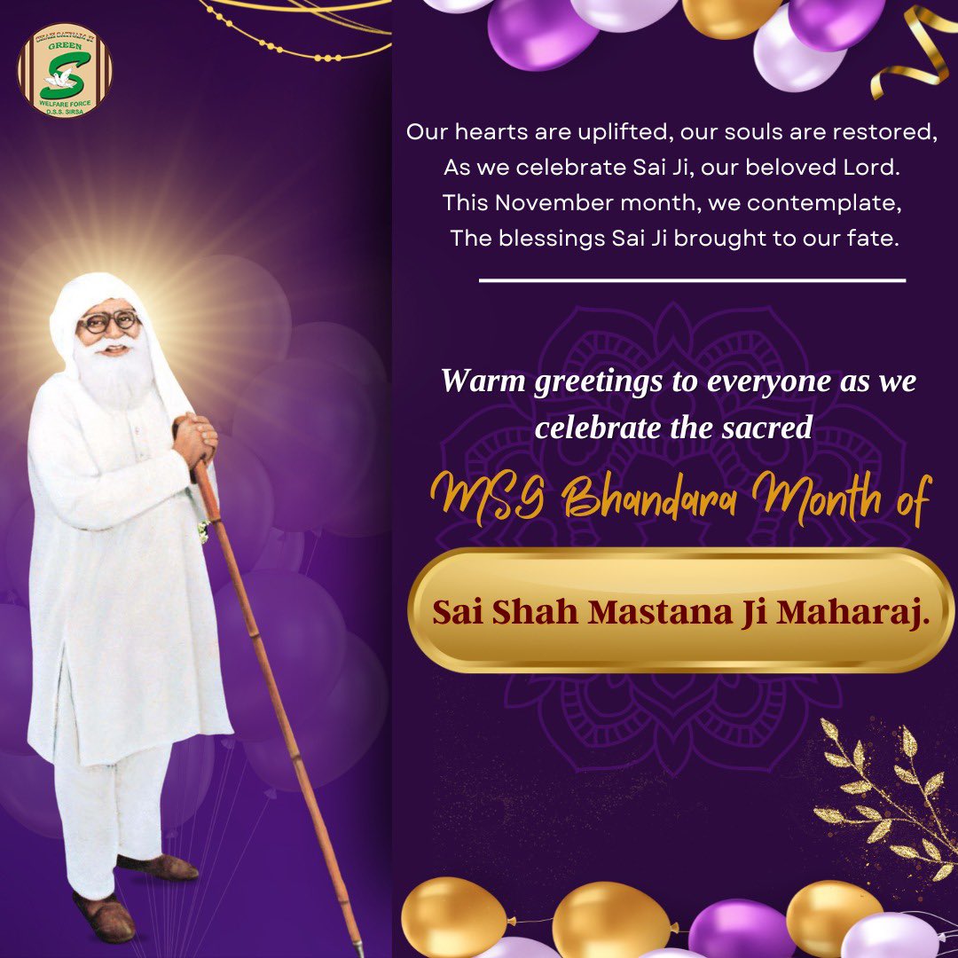 Sai Shah Mastana Ji's divine light dispels the shadows of ignorance, guiding the millions toward enlightenment. As we celebrate this auspicious month, let's wholeheartedly embrace Sai Ji's teachings and embark on a journey of profound spiritual growth. Congratulations to all on…
