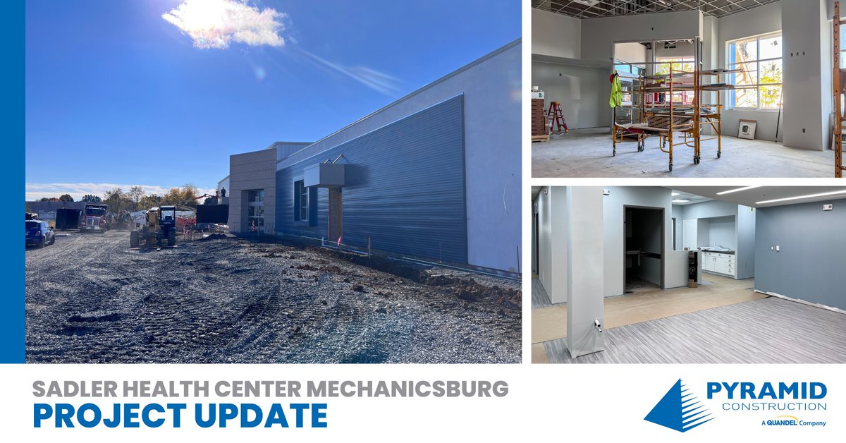 Project update from the <a href="/SadlerHealth/">Sadler Health Center</a> project. Inside, installation of acoustic ceiling tile, casework, &amp; flooring is underway as well as painting. We’re all excited during the final stages to see this project come together serving as a much needed resource for our community.