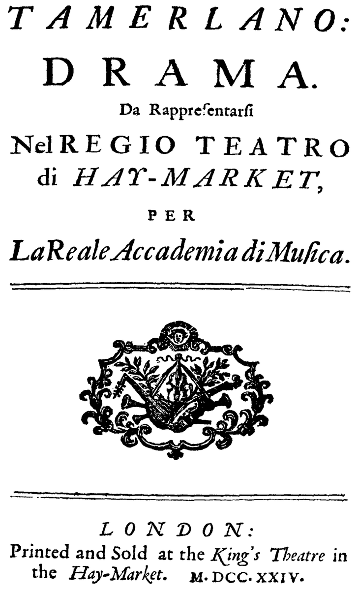 #OnThisDay in 1724 George Handel's opera 'Tamerlano' premiered at the King's Theatre in London #dailyfootnote