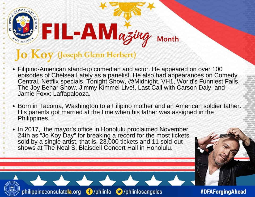 PHLinLosAngeles's tweet photo. Rounding out our list of amazing Filipino Americans for our FilAmazing project as we conclude Filipino American History Month are Apl de Ap, Cher Calvin and @Jokoy https://t.co/pUpKajUmkx