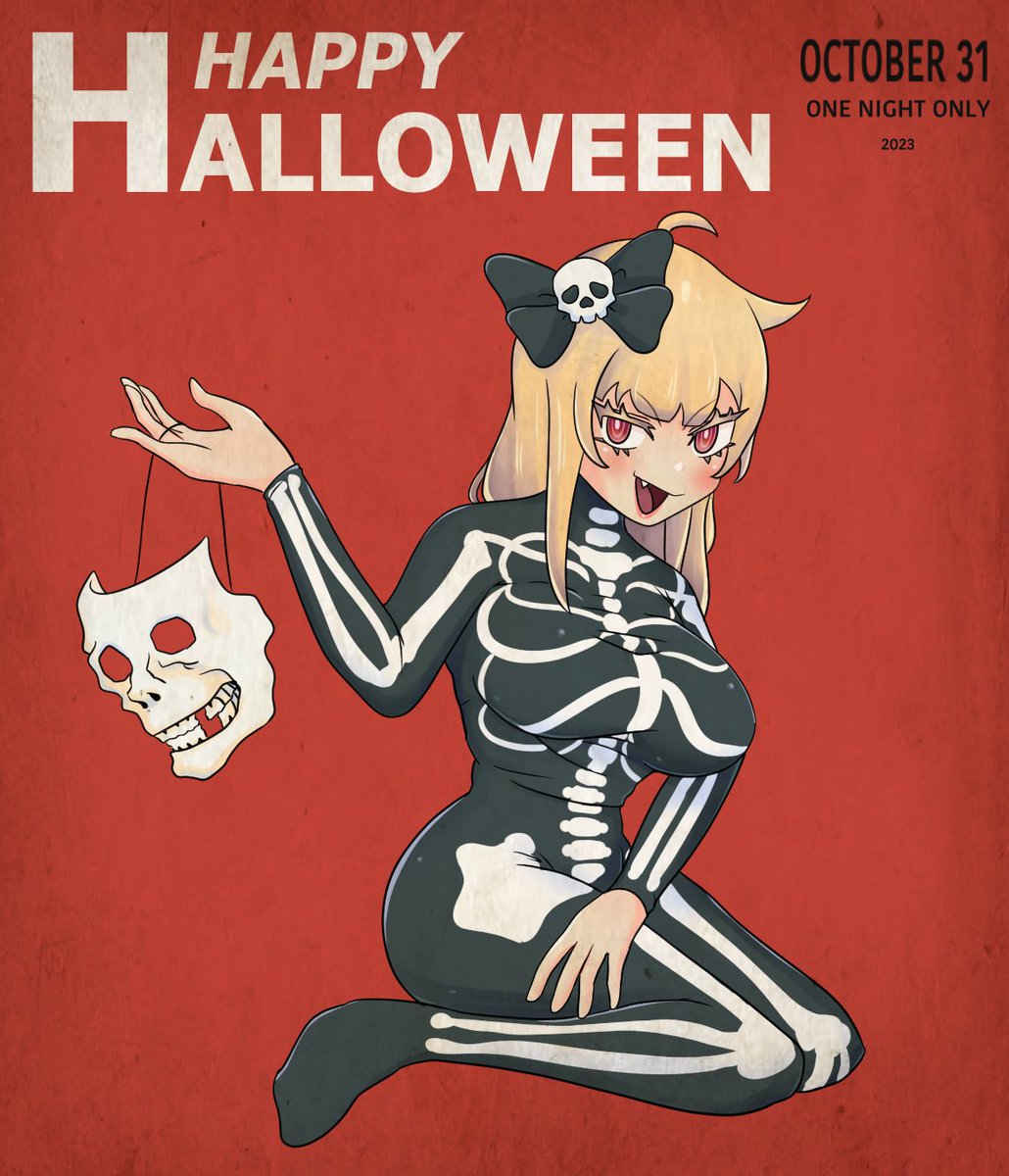 meckalemon's tweet photo. happy halloween~ #Halloween  #cute #kawaii #spooky #Halloween2023 #skeleton #costume #vintage https://t.co/CqifEW9rTg