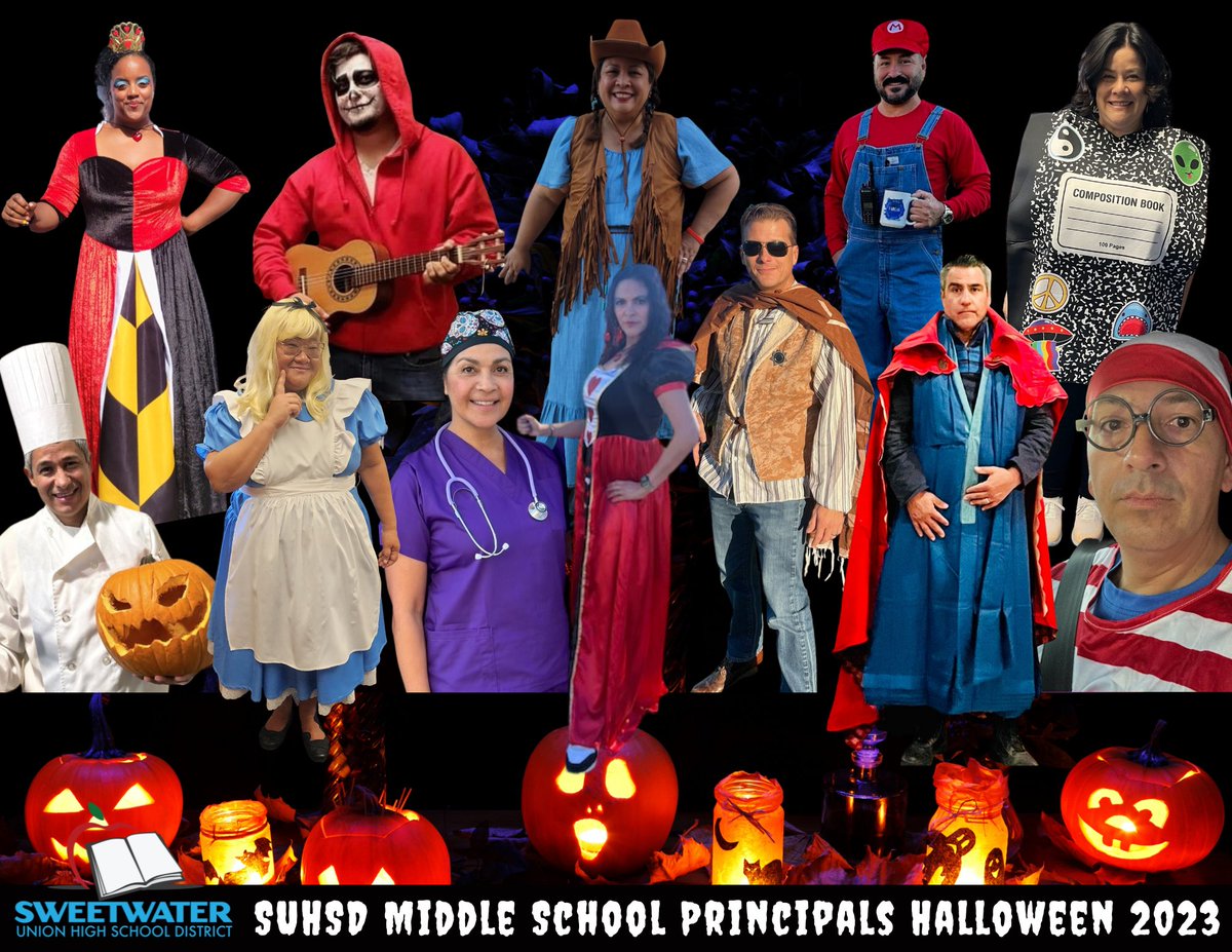 The SUHSD Middle School Principals showed up for Halloween 2023!! @BVM_Principal @MVAMsScott @PattersonSUHSD @ELMPrincipal1 @SUHSD @jluisvargas1 @CPMHermosillo @dfwinters
