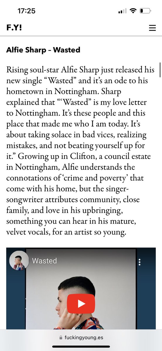ALFIE SHAЯP (@alfiesharpmusic) on Twitter photo Thankyou <a href="/Fuckingyoung/">Fucking Young! magazine</a> for adding ‘wasted’ to your ‘8 songs you should hear’ playlist 🍷🫀✨ Thankyou <a href="/Fuckingyoung/">Fucking Young! magazine</a> for adding ‘wasted’ to your ‘8 songs you should hear’ playlist 🍷🫀✨