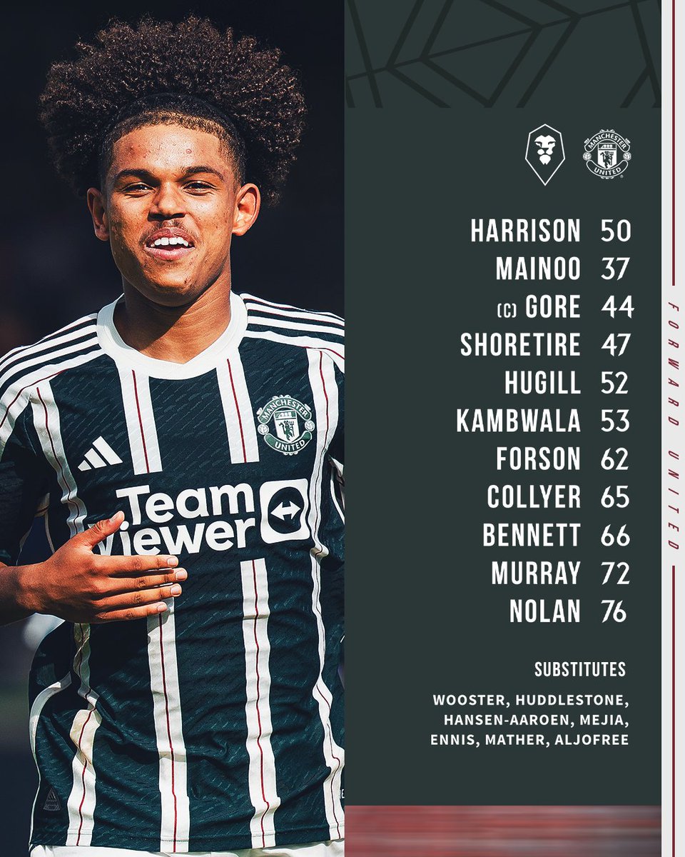 📋 Here's how our U21s line up for the final #EFLTrophy group-stage fixture 💪

Come on United! 💚

#MUFC || #MUAcademy
