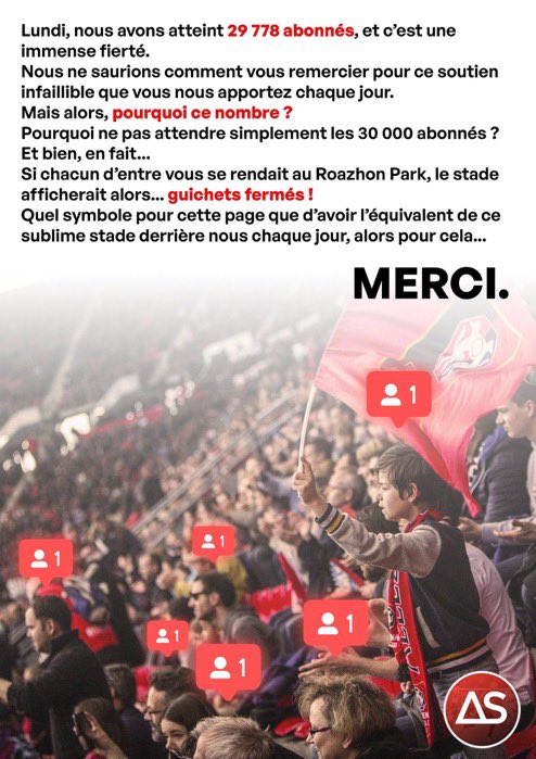 ActuSRFC_'s tweet photo. 29 778. 🥲❤️🖤 https://t.co/q2fXxC7Pm1