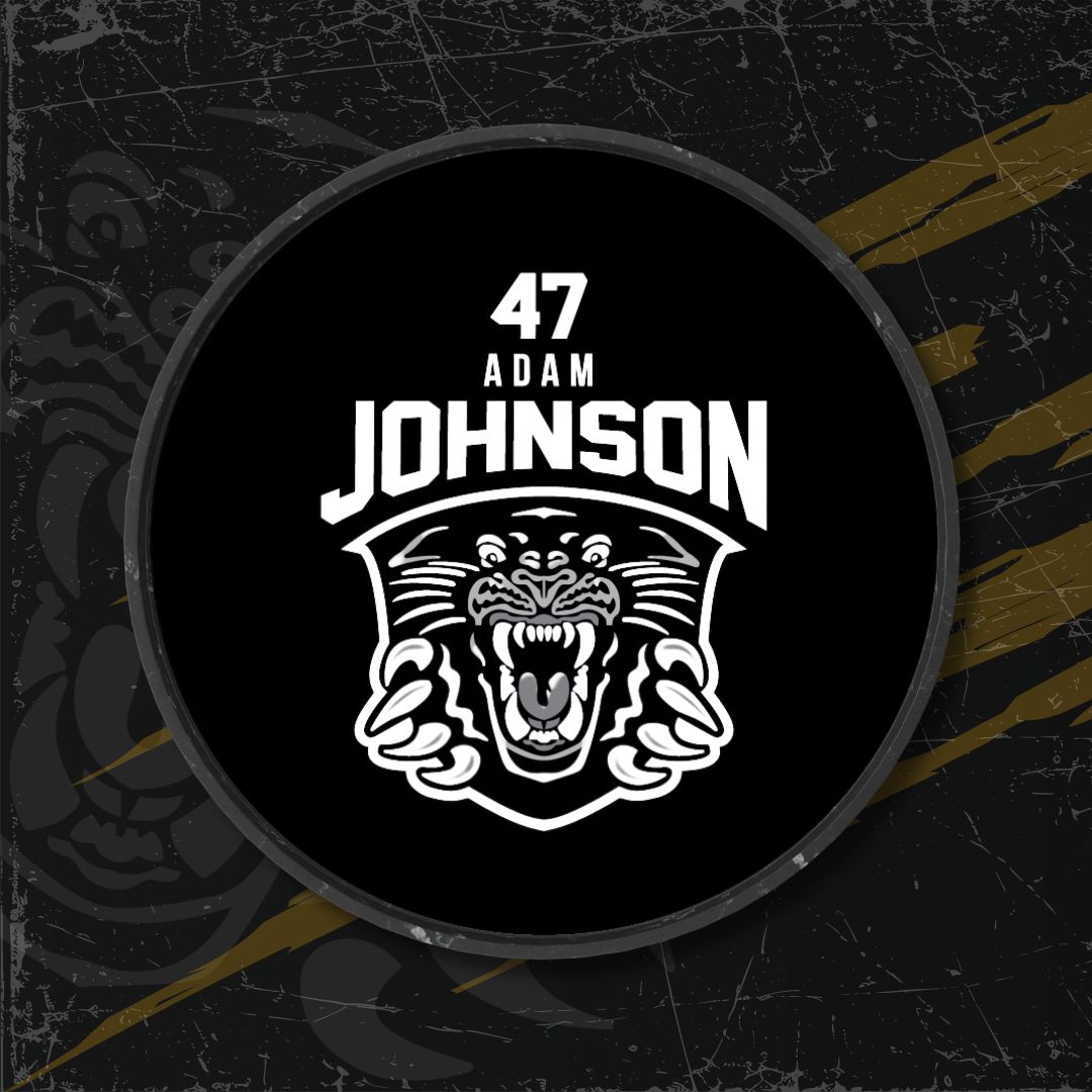 In memory of Adam Johnson Our thoughts and prayers are with Adam's loved ones during this challenging time. All profits from this product will go directly to Adam Johnson's family. Adam Johnson Logo Puck Available Online 👉 shop.panthers.co.uk/products/adam-…