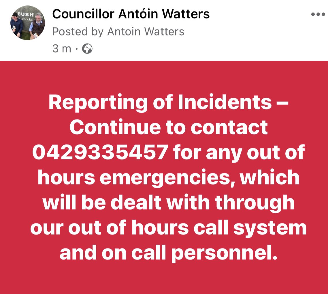 Cllr Antóin Watters (@cllrawatters) on Twitter photo 