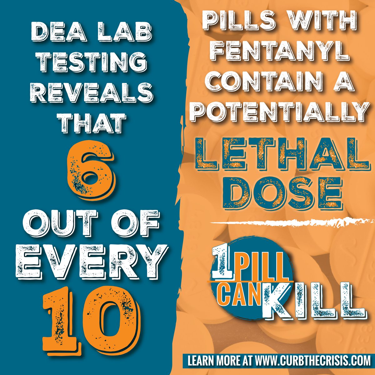 VA_PSHS's tweet image. Did you know that out of every 10 pills with fentanyl 6 could be deadly? Stay informed and learn more at curbthecrisis.com #OnePillCanKill #CurbtheCrisis #FentanylAwareness