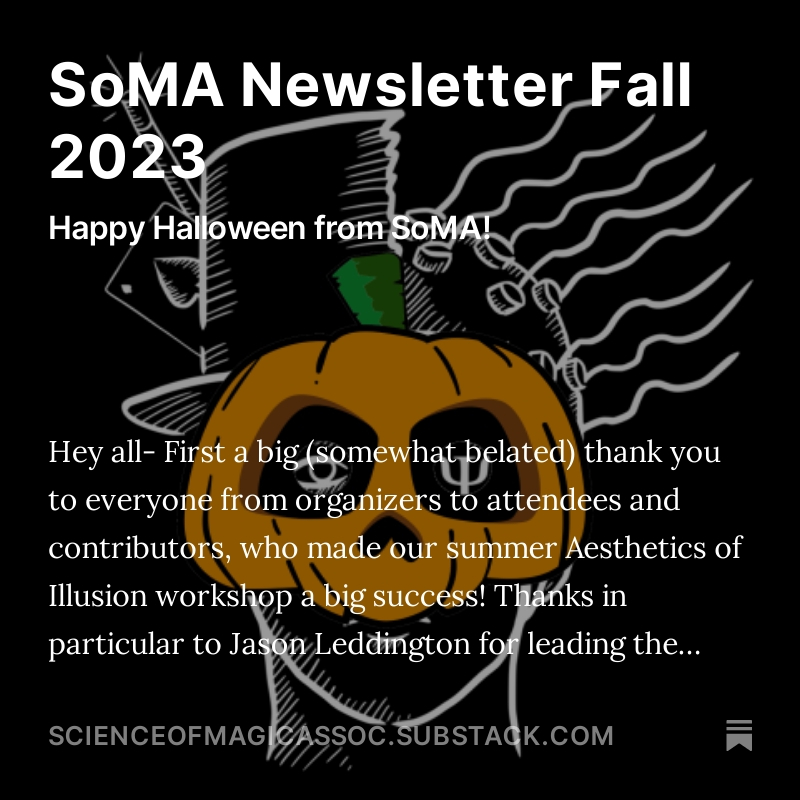 some of the latest science of magic-related news including graduate degrees in witchcraft, prizes, wellbeing books, spirit photos, hallucinated coins, and my own formative experience with an allegedly cursed Ouija board.

open.substack.com/pub/scienceofm…