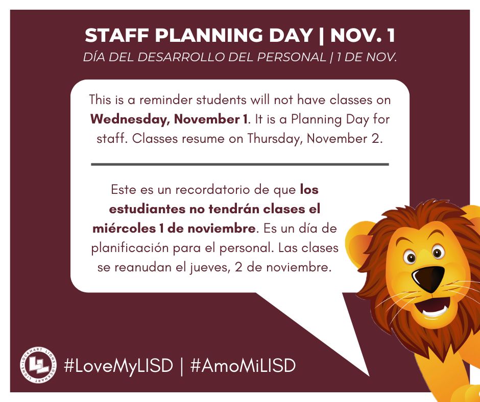 This is a reminder students will not have classes on Wednesday, November 1. It is a Planning Day for staff. Classes resume on Thursday, November 2. VIEW THE ACADEMIC CALENDAR HERE: buff.ly/3MjqM4C