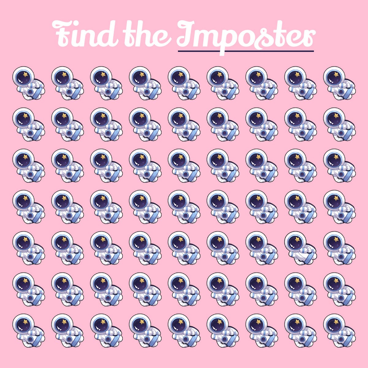 DigiDaigaku's tweet image. 🔪 FIND THE IMPOSTER 🔪

A Spaceman here is not wearing the right Costume. 

✅Reply in the comments with an image of the imposter!