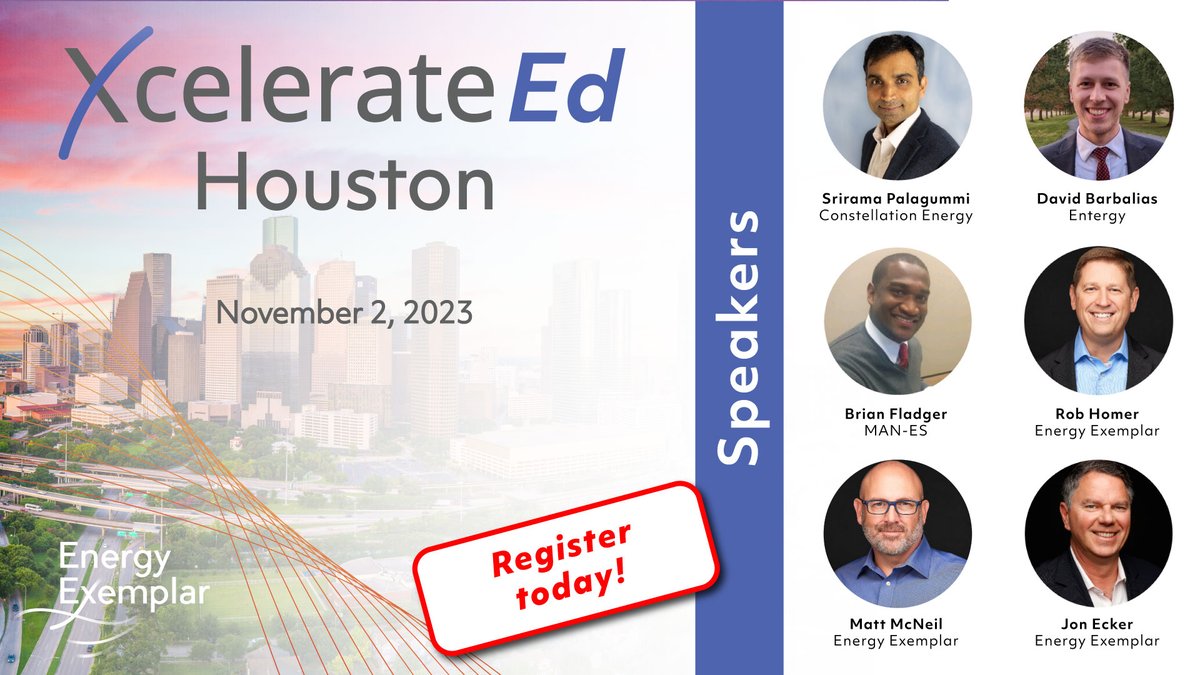 #Houston #energyprofessionals - last chance! 

Xcelerate Ed Houston is THIS THURSDAY! Join us to hear from @ConstellationEG @Entergy @man_e_s & Energy Exemplar on the #energytransition #cooptimization #hydrogen #netzero #gasmarkets & #ercotcongestion 
bit.ly/3MpE6V7