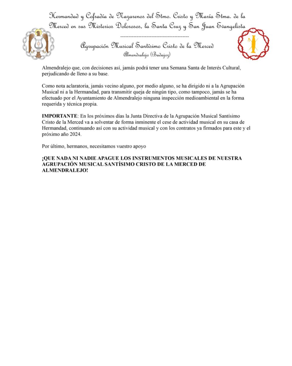 🚨🙏🏽🚨 NECESITAMOS TU AYUDA!! 
COMPARTID <a href="/AMlaMerced/">Agrupación Musical Santísimo Cristo de la Merced</a> 💙❤️