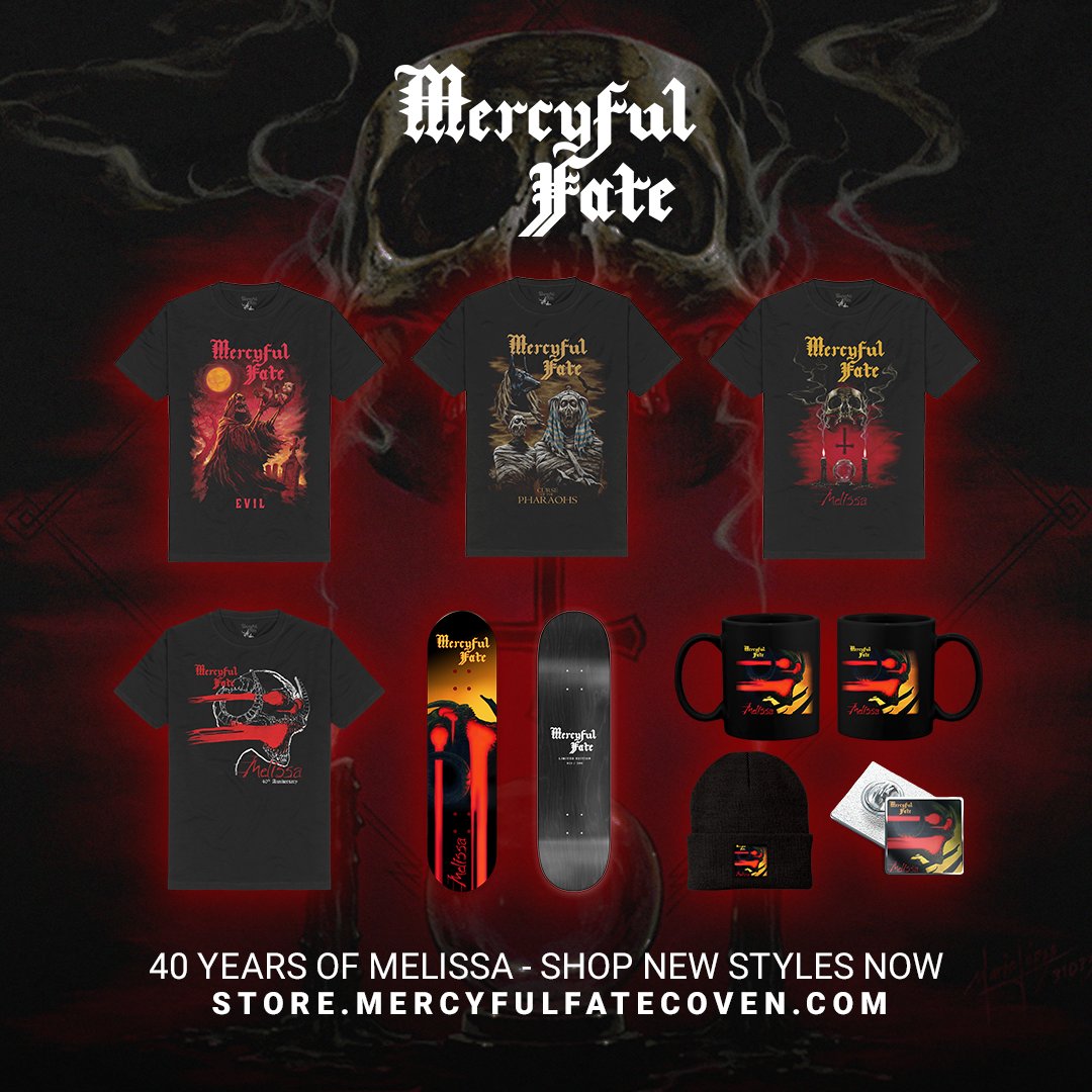 You were the queen of the night... 'Melissa' 40th anniversary tees, skateboard deck, coffee mugs & more are now available on our US merch store. Shop now at store.mercyfulfatecoven.com while supplies last.