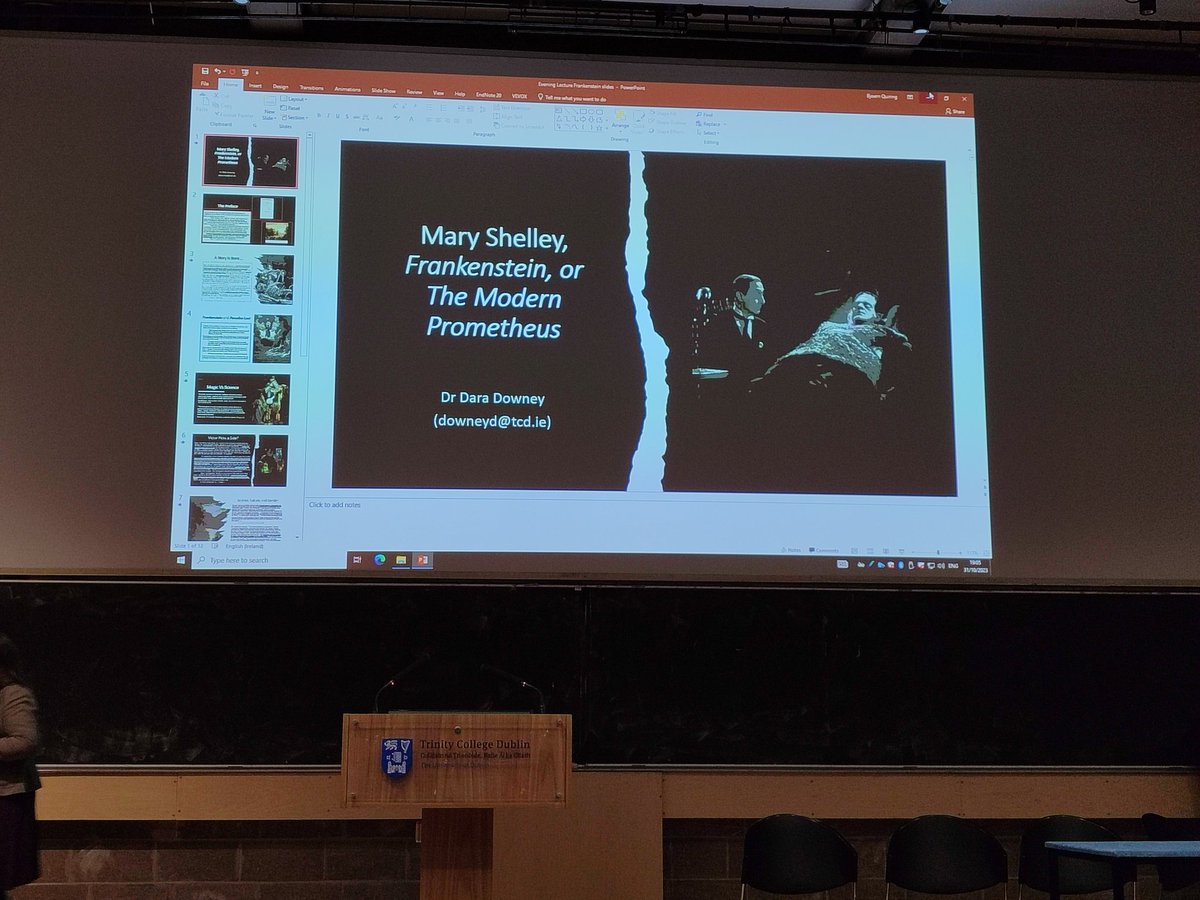 Lecture on Frankenstein at Trinity College 🧟‍♂️🎃🦇
